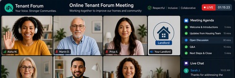 Group of people on a screen